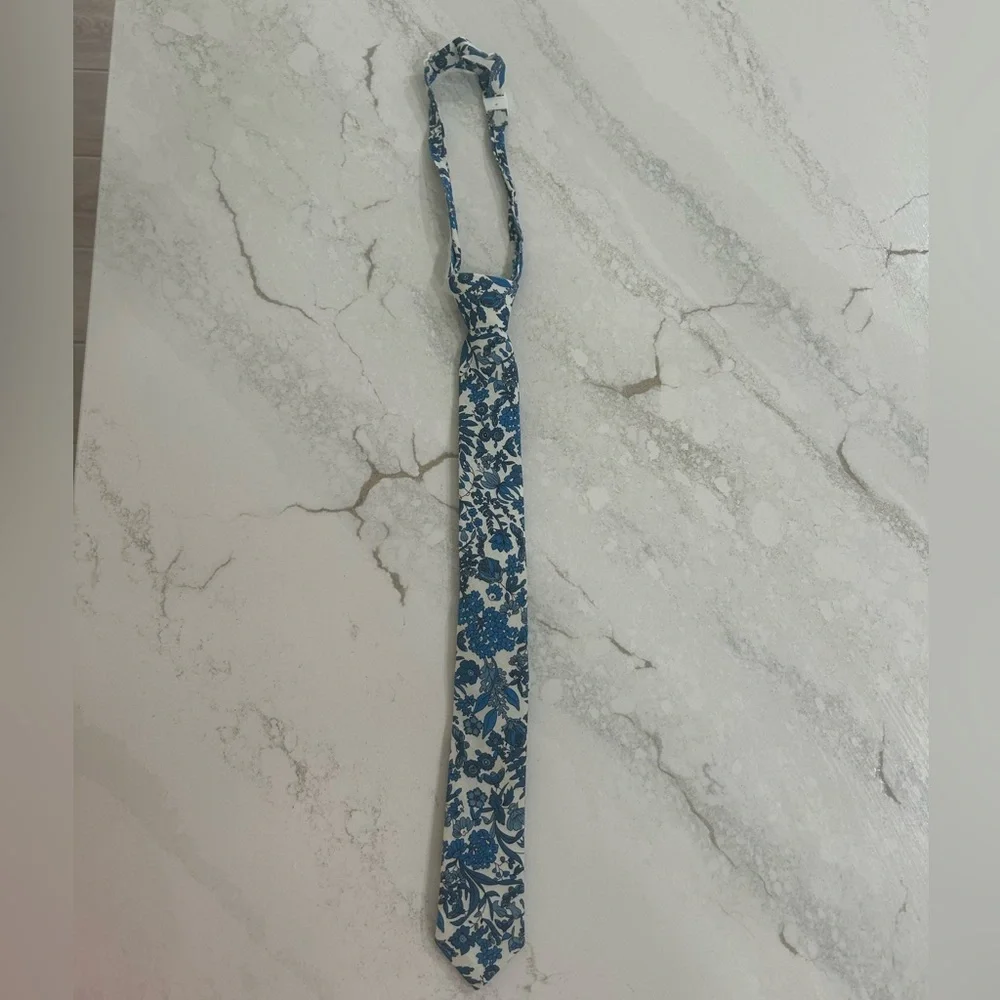 Boone clip-on Blue Floral Kids Tie